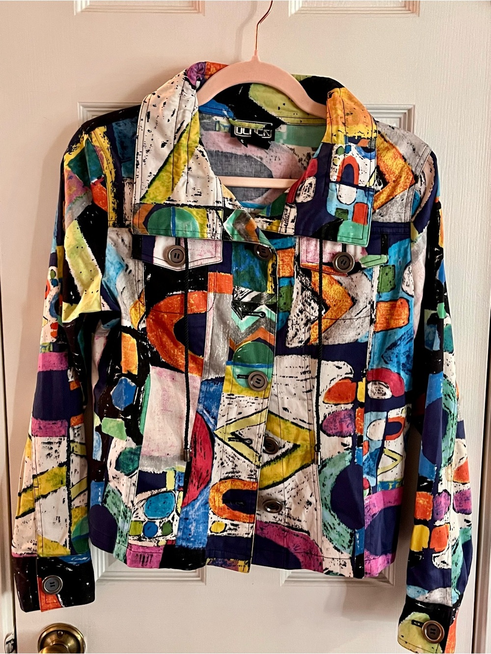 Vintage Berer 2 Abstract Graphic Stretch Jacket - Women's Small S